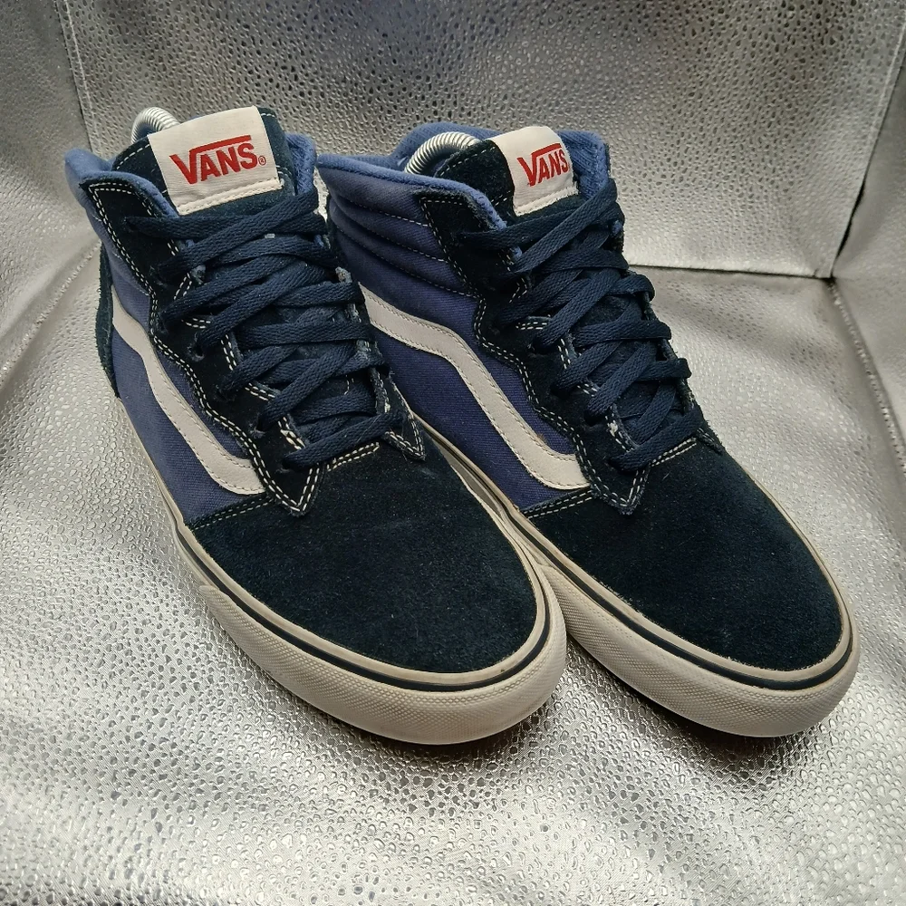 Vans Blue and White High-Top Sneakers Mens Size 7